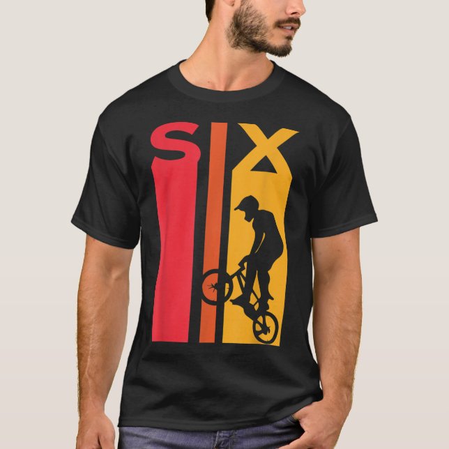 T-shirt 6e anniversaire 6 ans Bmx Vélo Lover B jour (Devant)