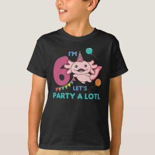 T-shirt 6e anniversaire Axolotl Six ans douces Axolotls