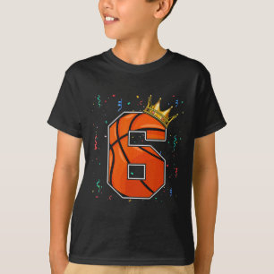 T-shirt 6e anniversaire Basketball Big Numéro 6 année Garç