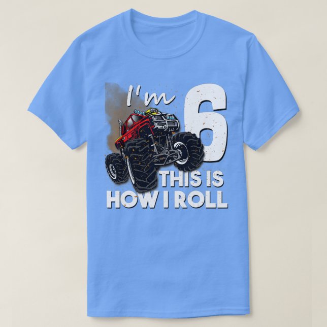 T-shirt 6e anniversaire Boy Monster Camion 6 ans Cadeau (Design devant)