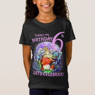 T-Shirt 6e anniversaire Bubbly Fairy & Champignons Motif T