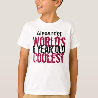T-shirt 6e anniversaire cadeau World's Coolle 6 année Garç