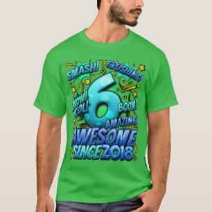 T-shirt 6e Anniversaire de Style de Bande Dessinée Incroya