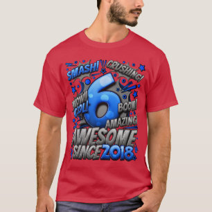 T-shirt 6e anniversaire de style de bande dessinée Incroya