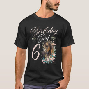 T-shirt 6e anniversaire fille cheval 6 ans Anniversaire