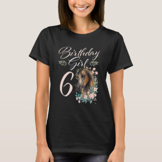 T-shirt 6e anniversaire fille cheval 6 ans Anniversaire