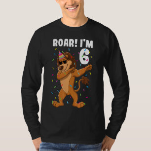T-shirt 6e anniversaire Lion Boy Roar I'm 6 Years