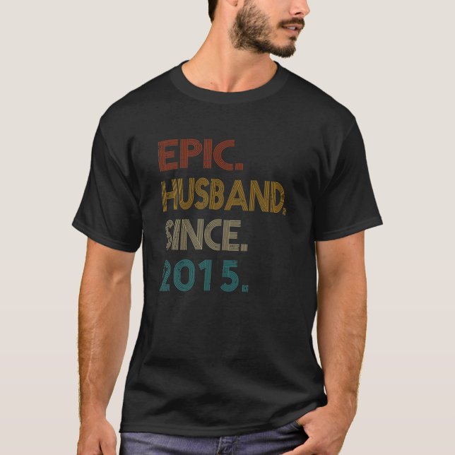 T-shirt 6E Anniversaire Mariage Cadeau Lui - Mari Épique S (Devant)