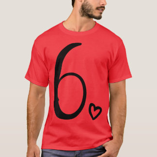 T-shirt 6e anniversaire pour enfants filles Si nombre 6 an