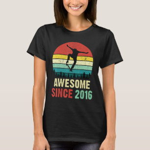 T-shirt 6e anniversaire Skateboard 6 ans Awesome depuis