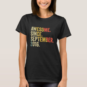 T-shirt 6e Birthday Awesome Since Septembre 2016