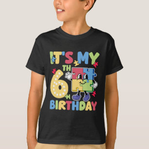 T-shirt 6e fête d'anniversaire de l'autisme 6 ans Autistic