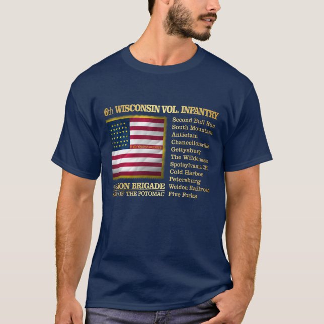 T-shirt 6e Infanterie volontaire du Wisconsin (Devant)