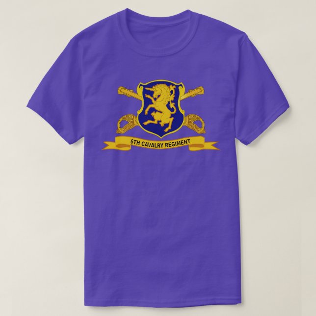 T-shirt 6e régiment de cavalerie avec Br Ribbon (Design devant)