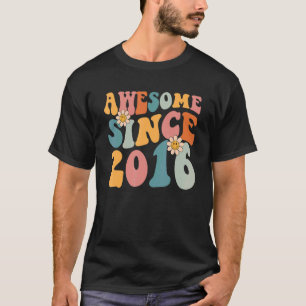 T-shirt 6ème anniversaire Awesome depuis 2016 6 ans Boy Gi