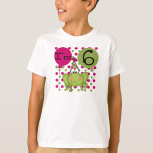 T-shirt 6ème anniversaire de grenouille rose