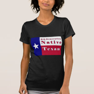 T-shirt 6ème Drapeau texan indigène de génération