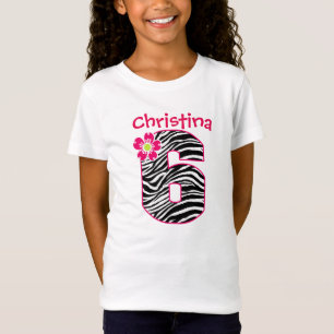 T-Shirt 6ème Motif de zèbre de roses indien et de noir de