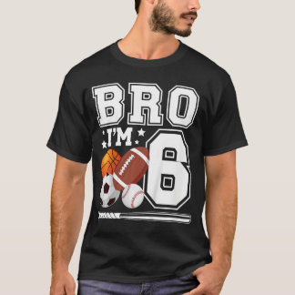 T-shirt 6th Sports Birthday Party 6 Year Old Boy Birthday 