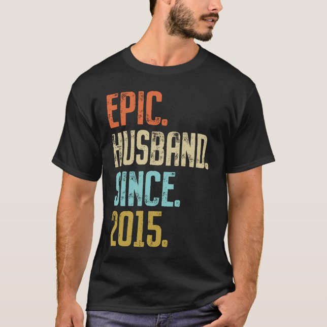 T-shirt 6th Wedding Anniversary For Him Epic Husband Since (Devant)