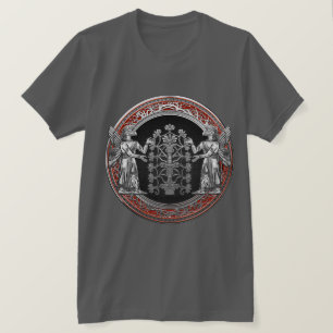 T-shirt [700] Deux Ninurtas argenté avec l'arbre de la vi