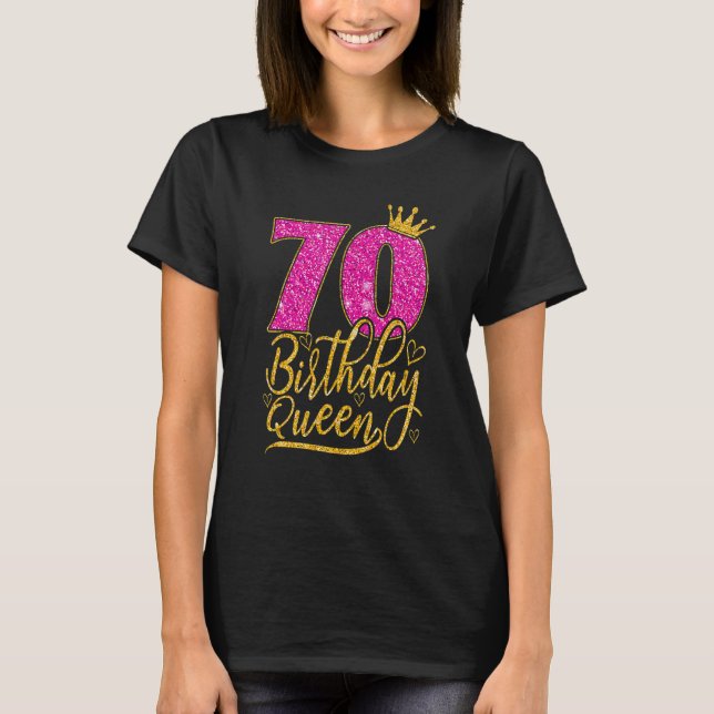 T-shirt 70 ans 70e anniversaire Reine couronne diamant Pin (Devant)