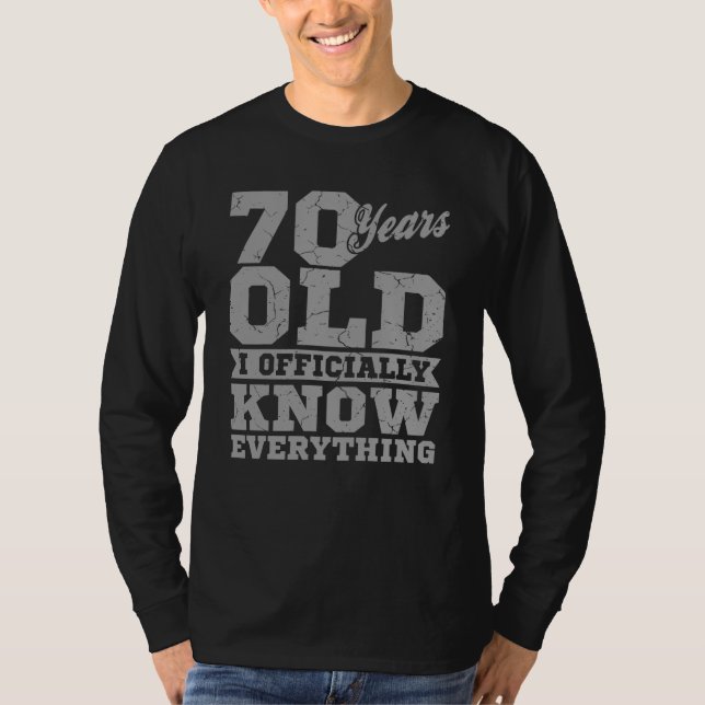 T-shirt 70 ANS ÂGÉ 70 Anniversaire Cadeau Papa sait tout (Devant)