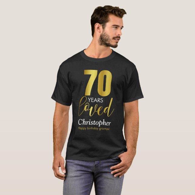 T-shirt 70 ans aimés 70e anniversaire (Devant entier)