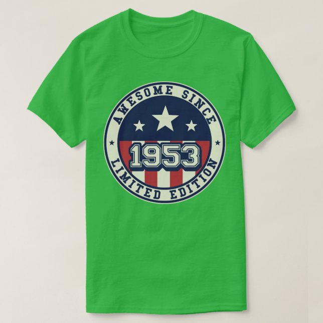 T-shirt 70 ans Awesome depuis 1953 70e anniversaire (Design devant)