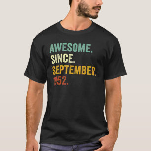 T-shirt 70 Ans Awesome Depuis Septembre 1952 70th Bir