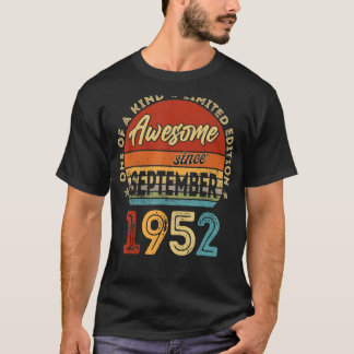 T-shirt 70 ans Awesome depuis septembre 1952 70th Bir