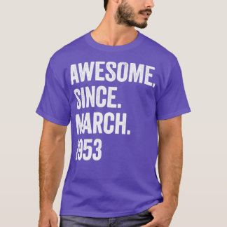 T-shirt 70 ans d'émerveillement depuis mars 1953 70e anniv
