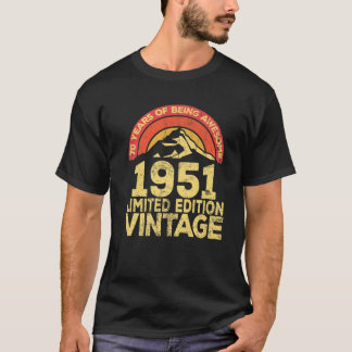 T-shirt 70 ans légendaire Retro Vintage Awesome Birthd