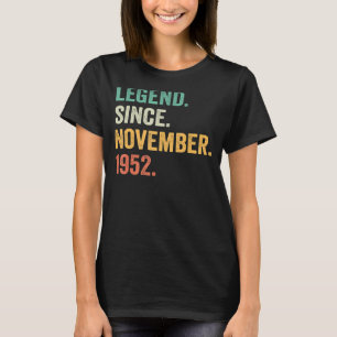T-shirt 70 Ans Légende depuis novembre 1952 70e Birt