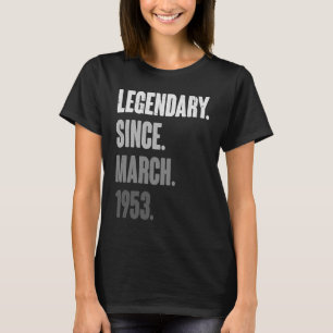 T-shirt 70 Ans Vintage 1953 Anniversaire 70 Mars Déco