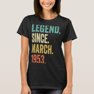 T-shirt 70 ans Vintage mars 1953 70e anniversaire Hommes