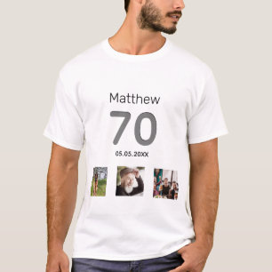 T-shirt 70e anniversaire photo personnalisée monogramme me