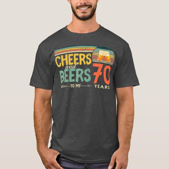T-shirt 70e anniversaire Poison Funny Cheers and Beers To  (Devant)