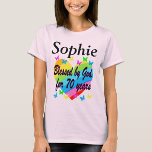 T-SHIRT 70E ANNIVERSAIRE PRIÈRE PERSONNALISÉE