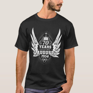 T-shirt 70e anniversaire unique depuis août 1954