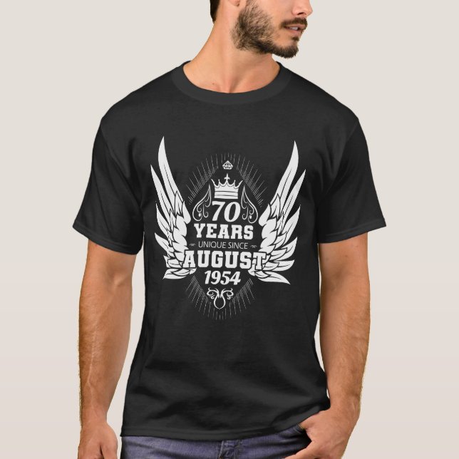 T-shirt 70e anniversaire unique depuis août 1954 (Devant)