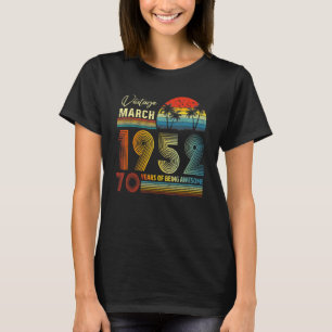 T-shirt 70e anniversaire Vintage mars 1952 70 ans 1