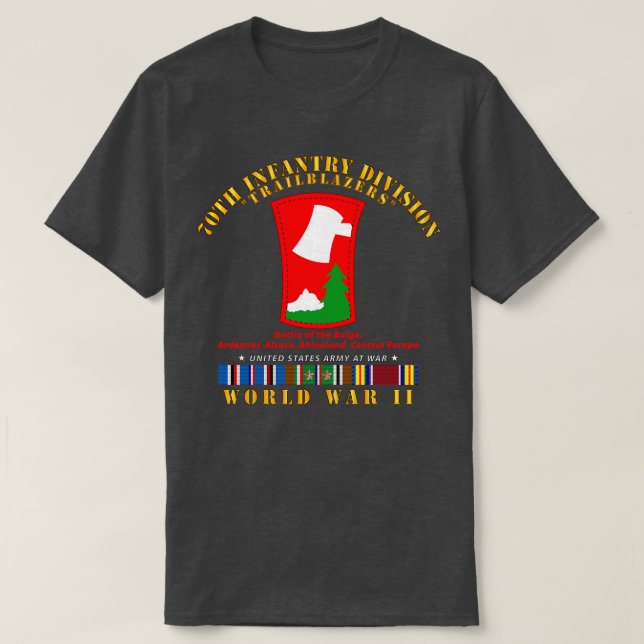 T-shirt 70e Division d'infanterie Trailblazers avec 2ÈME G (Design devant)