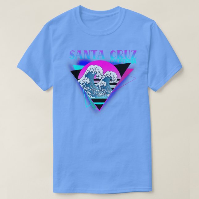 T-shirt 70er 80er in California City Santa Cruz wave  (Design devant)