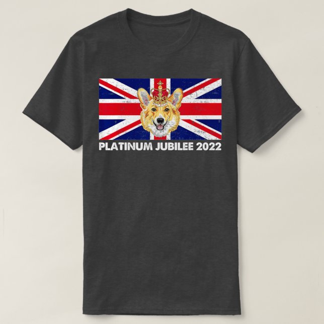 T-shirt 70th Anniversary Platinum Jubilee Cute Corgi  (Design devant)