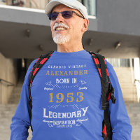 70th Birthday 1953 Ajouter Nom Blue Gold Legendary