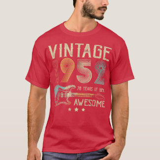 T-shirt 70th Birthday Womens Mens Vintage Awesome 1952 Gui