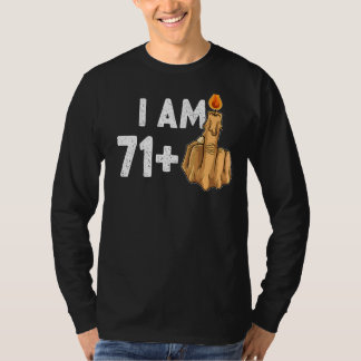 T-shirt 71+1 Doigt moyen 72e anniversaire Provocateur
