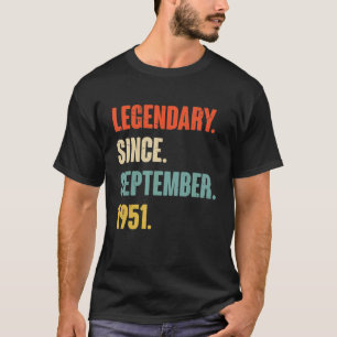 T-shirt 71 ans 71e anniversaire Légendaire depuis septembr
