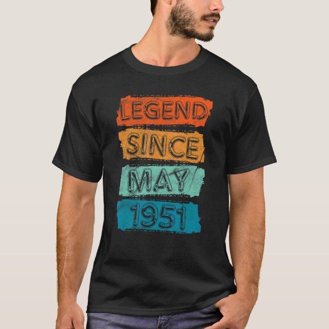 T-shirt 71 ans de légende depuis mai 1951 71e anniversaire (Devant)